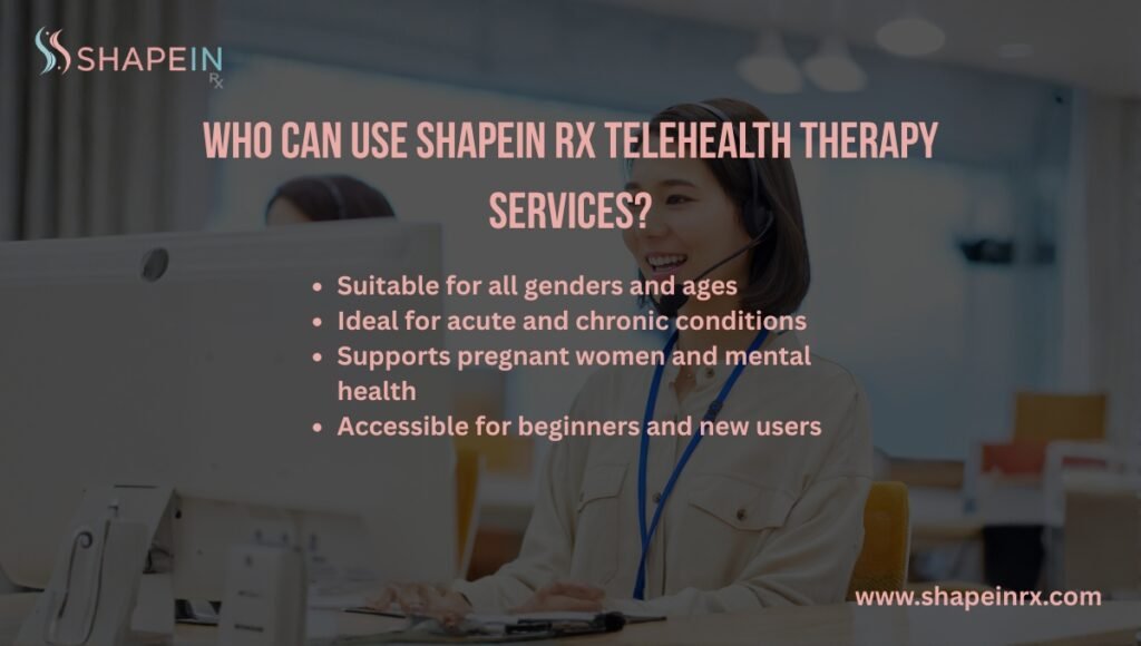 Who can use ShapeIn RX Telehealth Therapy Services